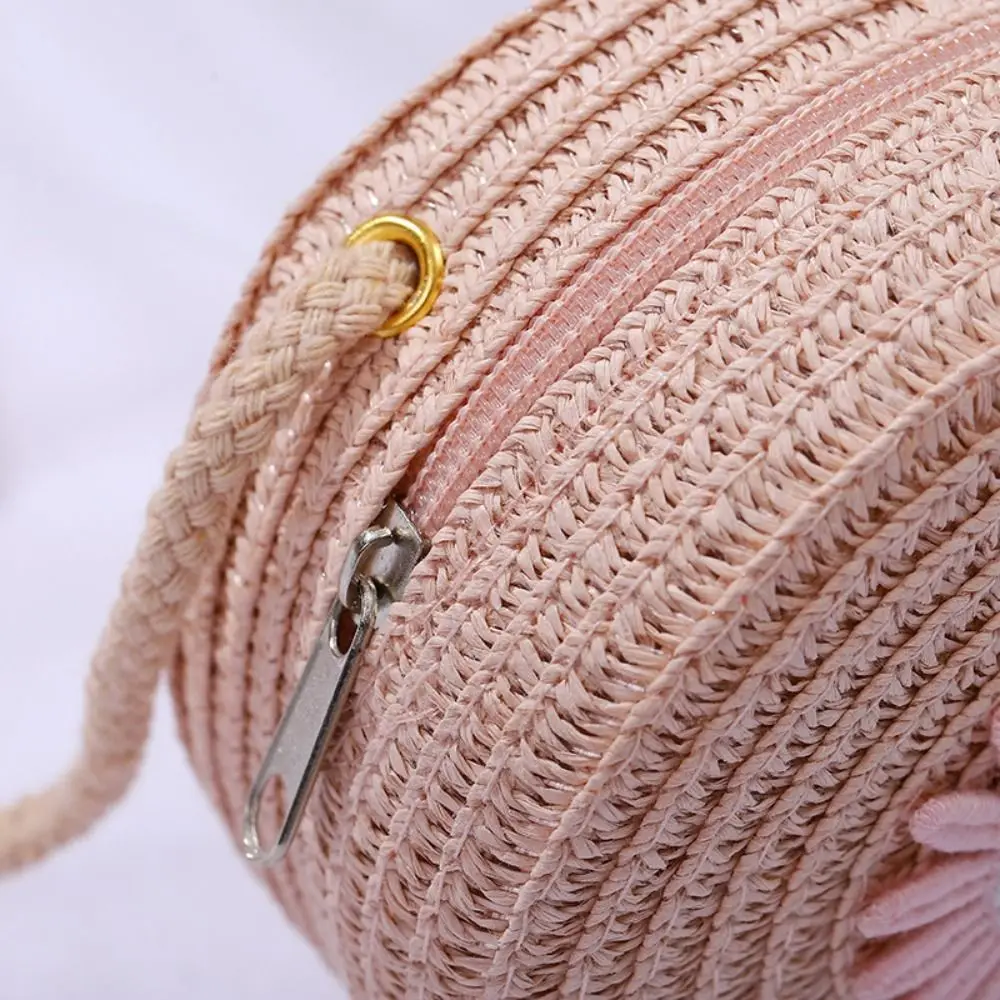 Candy Color Round Straw Crossbody - Cute Knitted Rattan Mini Bag 2 S8a20f24079ae43138e8f044a07d3bacaE