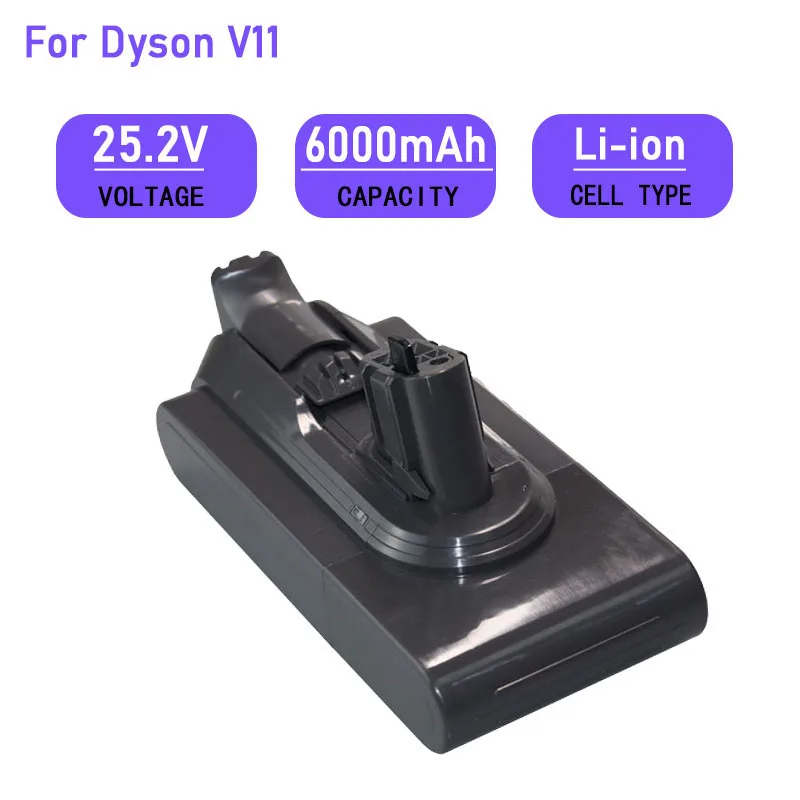 25.2V 6000mAh/8000mAh Lithium Rechargeable Battery For Dyson Vacuum Cleaners V11
25.2V 6000mAh/8000mAh Lithium Rechargeable Battery For Dyson Vacuum Cleaners V11