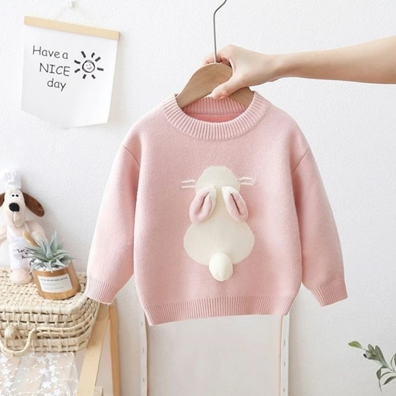 

Girls Sweater Wool Coat Kids Tops Knitting 2023 Elegant Thicken Warm Winter Autumn Cottons High Quality Children's Clothing