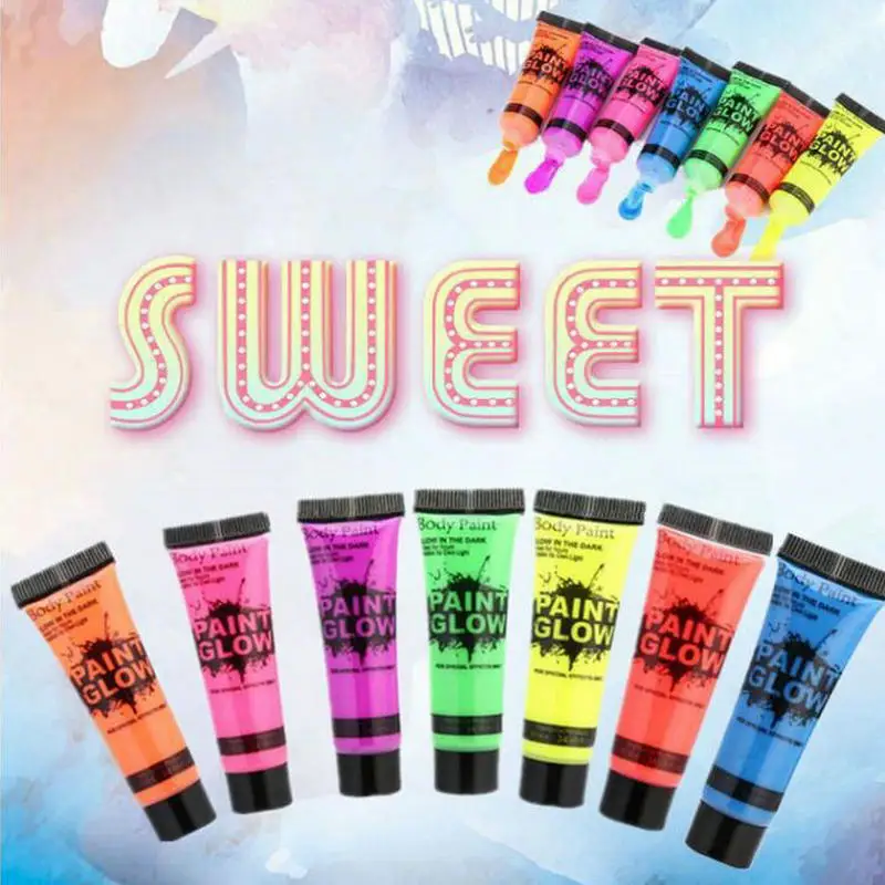 8 Colors 10ml/pc Face Body Art Paint UV Glow face color in night bar Halloween Party Beauty Makeup body paint kit wholesale
8 Colors 10ml/pc Face Body Art Paint UV Glow face color in night bar Halloween Party Beauty Makeup body paint kit wholesale