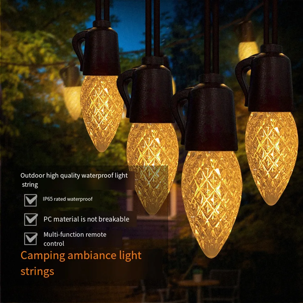 C7 LED String Lights RGB Outdoor Waterproof String Lights Remote Control Dimming for Garden Bedroom Christmas Party Decoration
C7 LED String Lights RGB Outdoor Waterproof String Lights Remote Control Dimming for Garden Bedroom Christmas Party Decoration