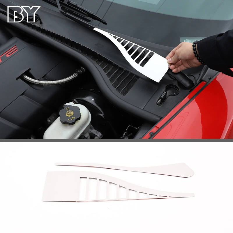 

Car Engine Compartment Water Gutter Decoration Trim Cover For Chevrolet Corvette C6 2005-2013 Stainless Steel Silver Accessories