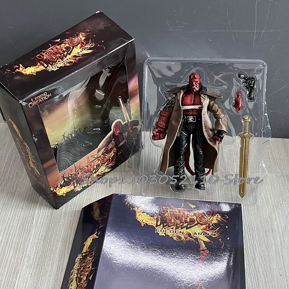 Mezco Hellboy figura de acción de PVC ropa Real Goloen película del ejército Hellboy Samaritan modelo muñeca de juguete regalo de Navidad Mezco Hellboy figura de acción de PVC ropa Real Goloen película del ejército Hellboy Samaritan modelo muñeca de juguete regalo de Navidad