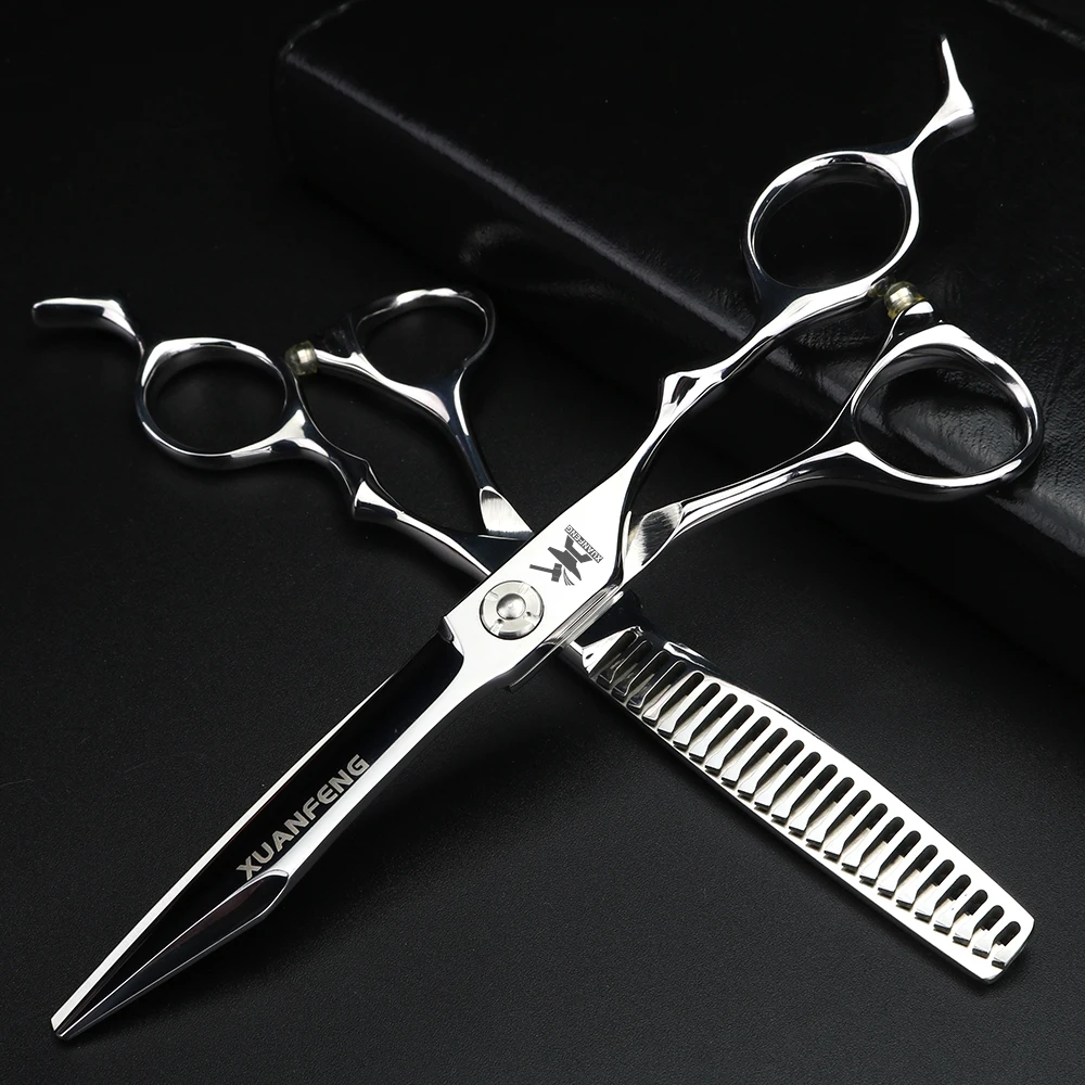 

XUANFENG 6 дюймов JP440C стальные парикмахерские ножницы, инструменты для укладки парикмахерской, ножницы для резки и филировки