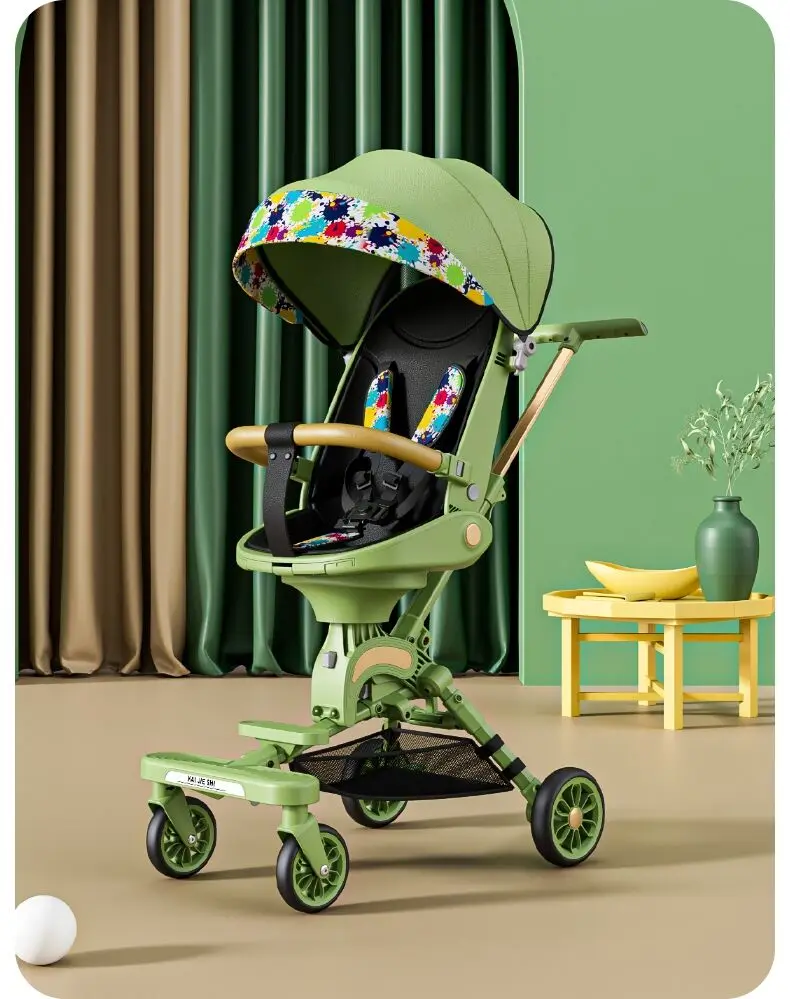 

Baby Stoller Can Lie and Sit 0-3 Years Old High Landscape Light and Foldable Two-way Baby Stroller Carry on Travel Stroller