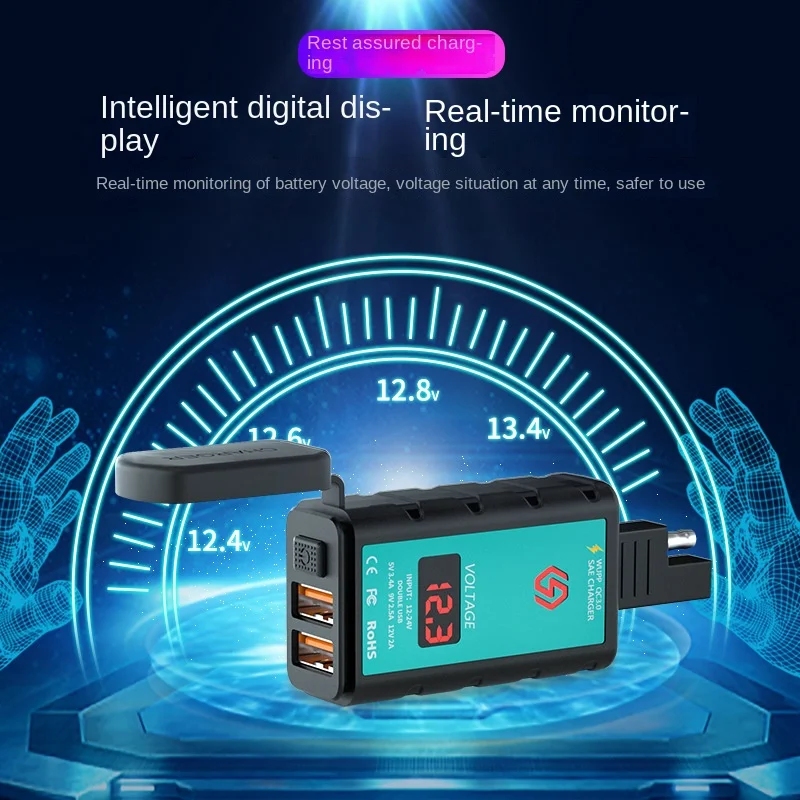Мотоциклетный телефон с кабелем 1 м и USB-портом, двойное зарядное устройство QC3.0, квадратное зарядное устройство, вольтметр, водонепроницаемый
Мотоциклетный телефон с кабелем 1 м и USB-портом, двойное зарядное устройство QC3.0, квадратное зарядное устройство, вольтметр, водонепроницаемый