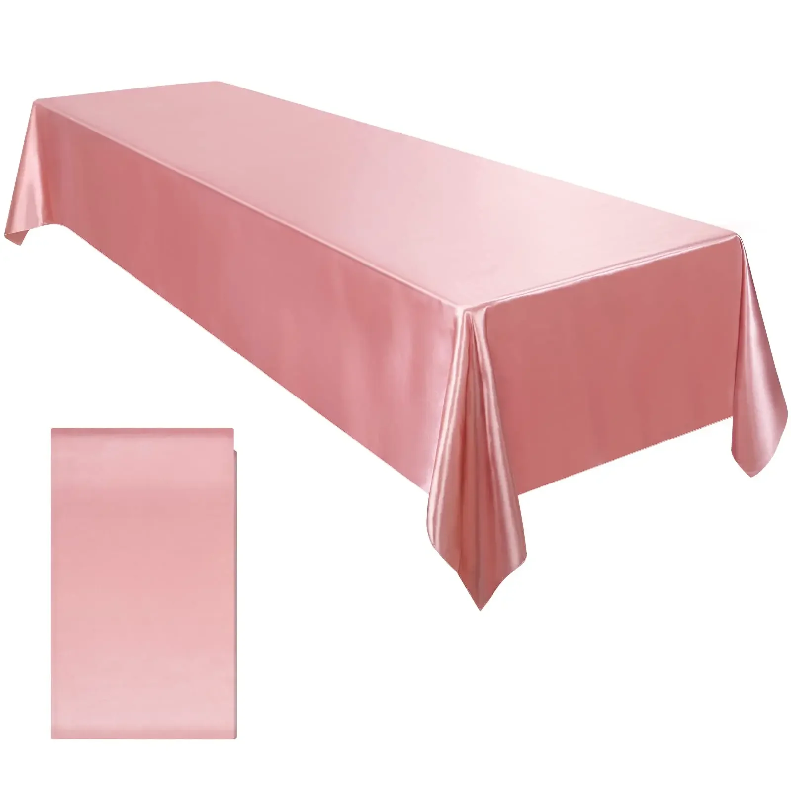 

Satynowy obrus prostokątna nakładka jasny jedwab gładka tkanina wystrój stołu na ślub stół bankietowy wystrój stołu