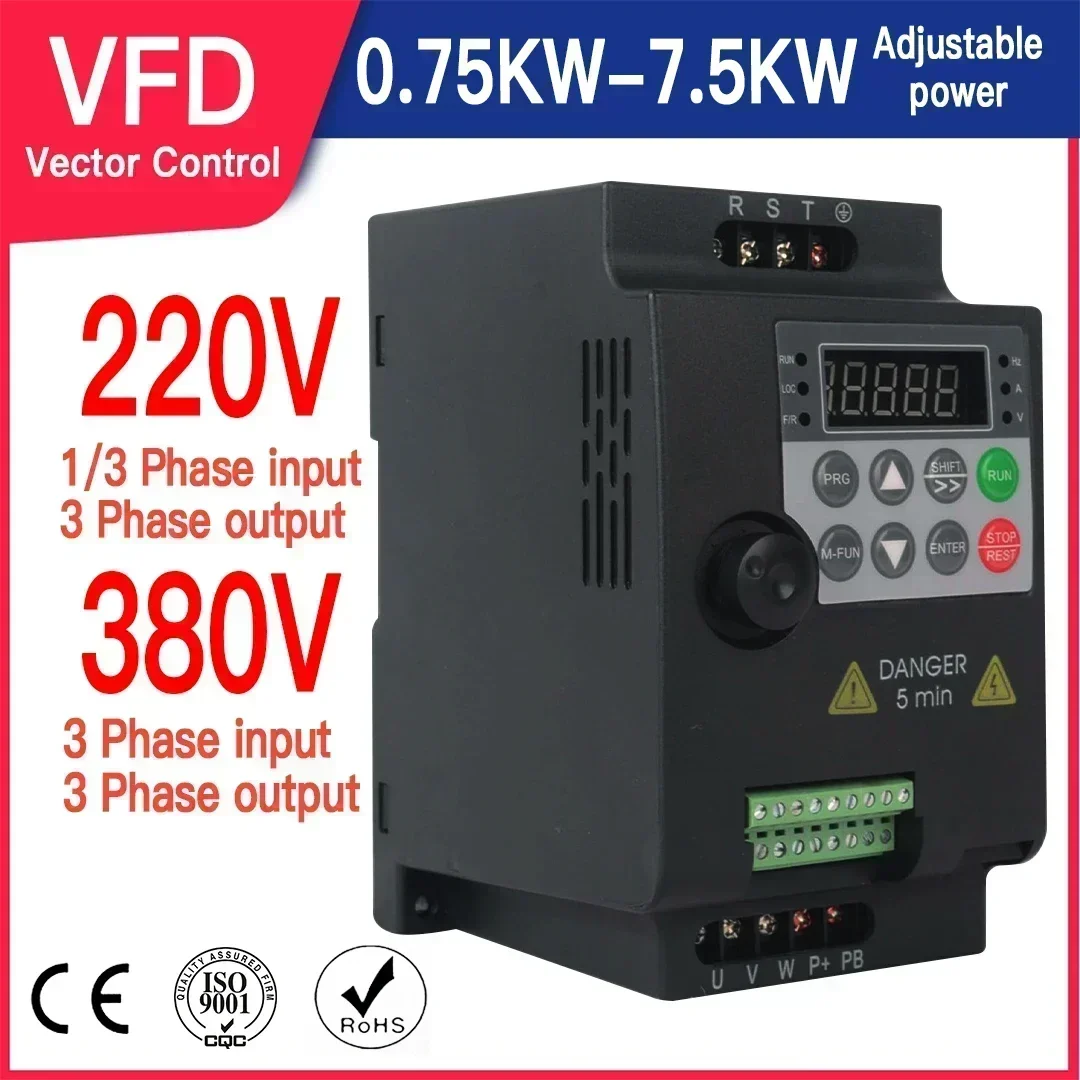 

220V 380V 0.75KW/1.5KW/2.2KW 1HP/3HP Economical Mini VFD Variable Frequency Drive Converter for Motor Speed Control Inverter