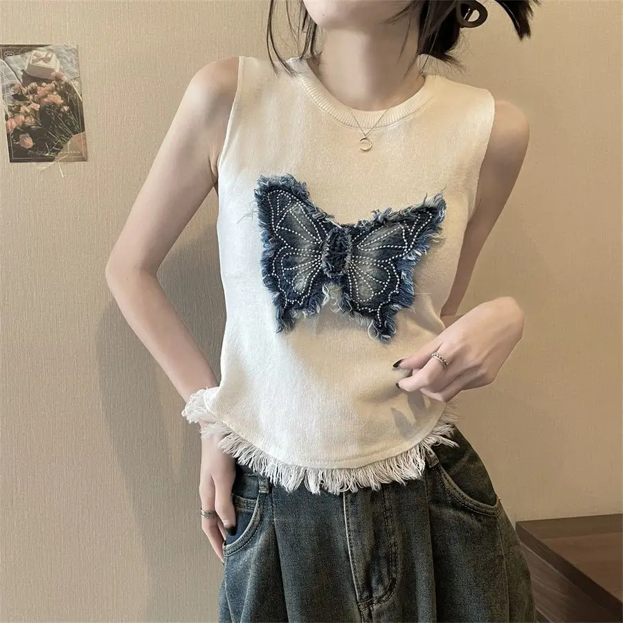 Y2k Crop Top Sweet Irregular Knit Tank Tops Women Butterfly Sleeveless T-shirt White Harajuku Vintage Tees Summer Women Clothing
Y2k Crop Top Sweet Irregular Knit Tank Tops Women Butterfly Sleeveless T-shirt White Harajuku Vintage Tees Summer Women Clothing