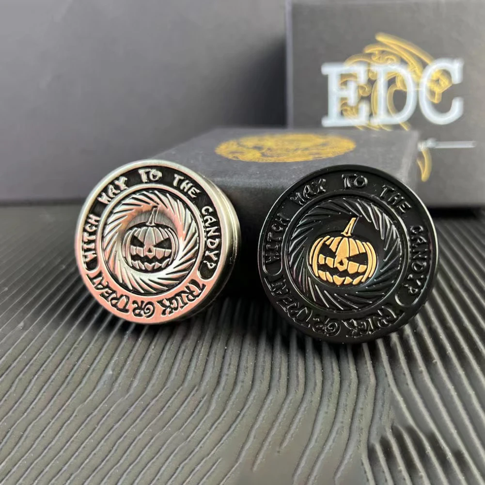 

edc pumpkin Clap coin hand-push coin Black technology model Creative decompression artifact Metal toy game gift