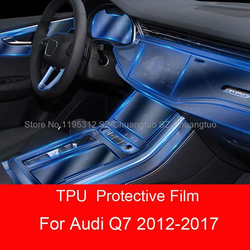 Прозрачная защитная пленка из ТПУ для Audi Q7 2012-2017, наклейка для ремонта и защиты от царапин в салоне автомобиля
Прозрачная защитная пленка из ТПУ для Audi Q7 2012-2017, наклейка для ремонта и защиты от царапин в салоне автомобиля