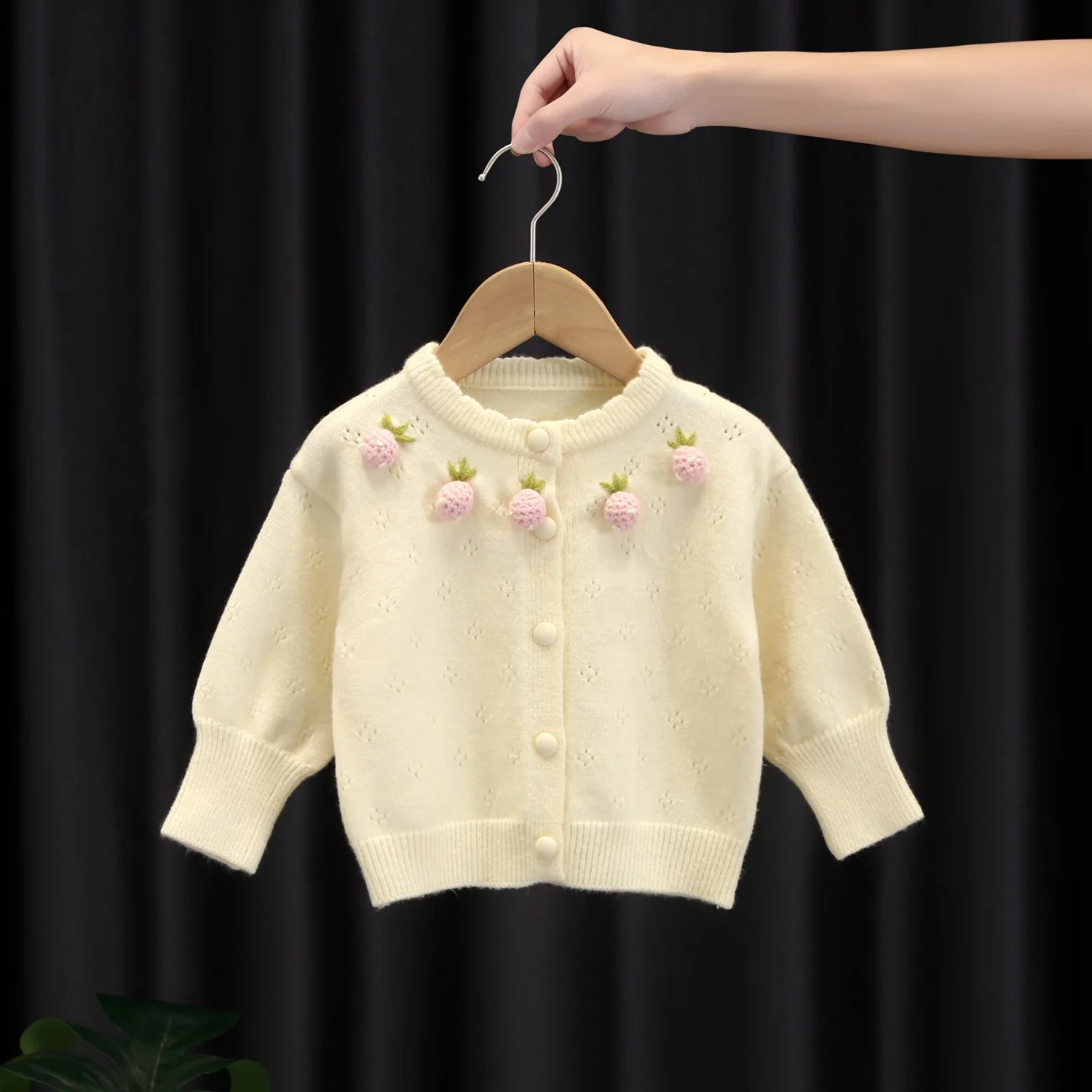 

Вязаные свитера для девочек на весну и осень 2024, детские шерстяные трикотажные пальто для малышей, верхняя одежда, детские куртки, топы для малышей 4-5 лет