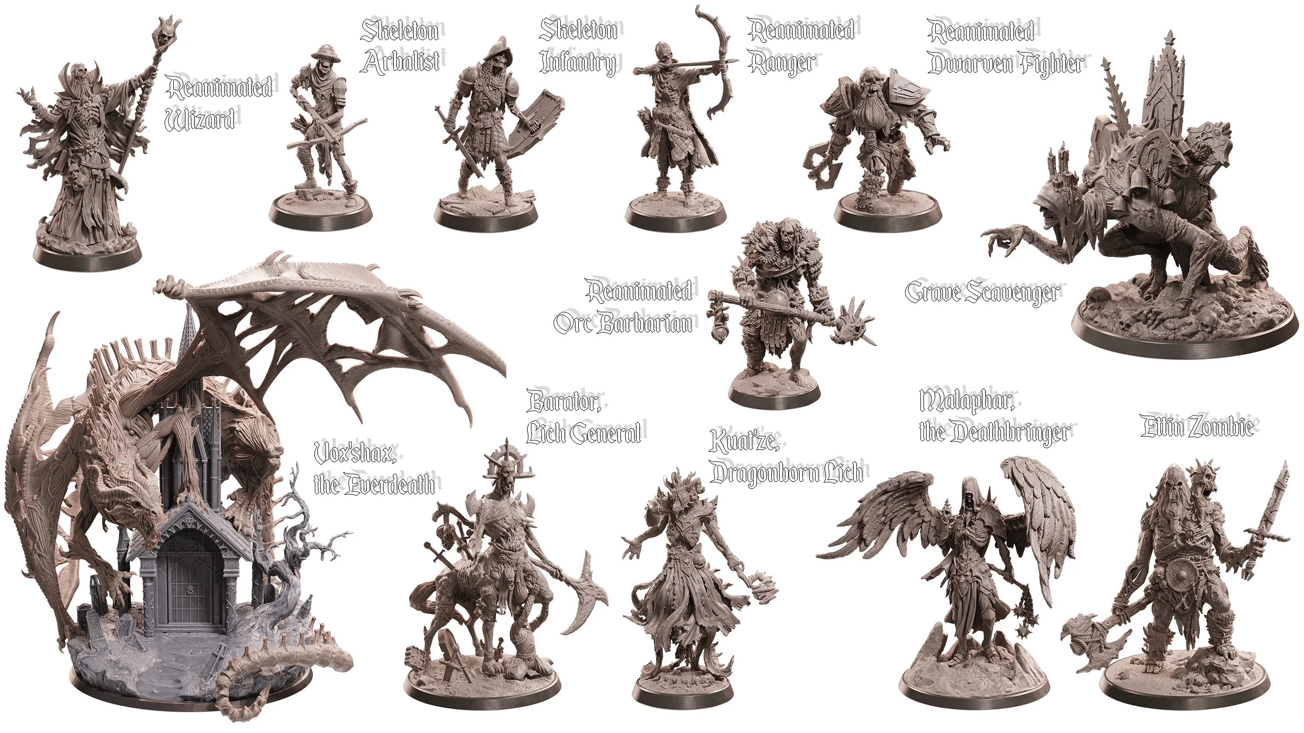 Roar of the Everdeath Miniature D&D, Skeleton Monster Beast Wizard DnD Figure, HD 3D Printed Model, Action Tabletop Wargame TRPG
Roar of the Everdeath Miniature D&D, Skeleton Monster Beast Wizard DnD Figure, HD 3D Printed Model, Action Tabletop Wargame TRPG