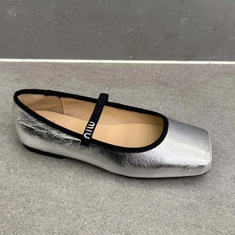 Women Ballet Flats Fashion Square Toe Pumps Female Mary Jane Shoes Soft Leather Slip-on Casual Shoes Office Lady Work Thin Shoes S8a34c96c702b41d89d35a9db2cdde30d0