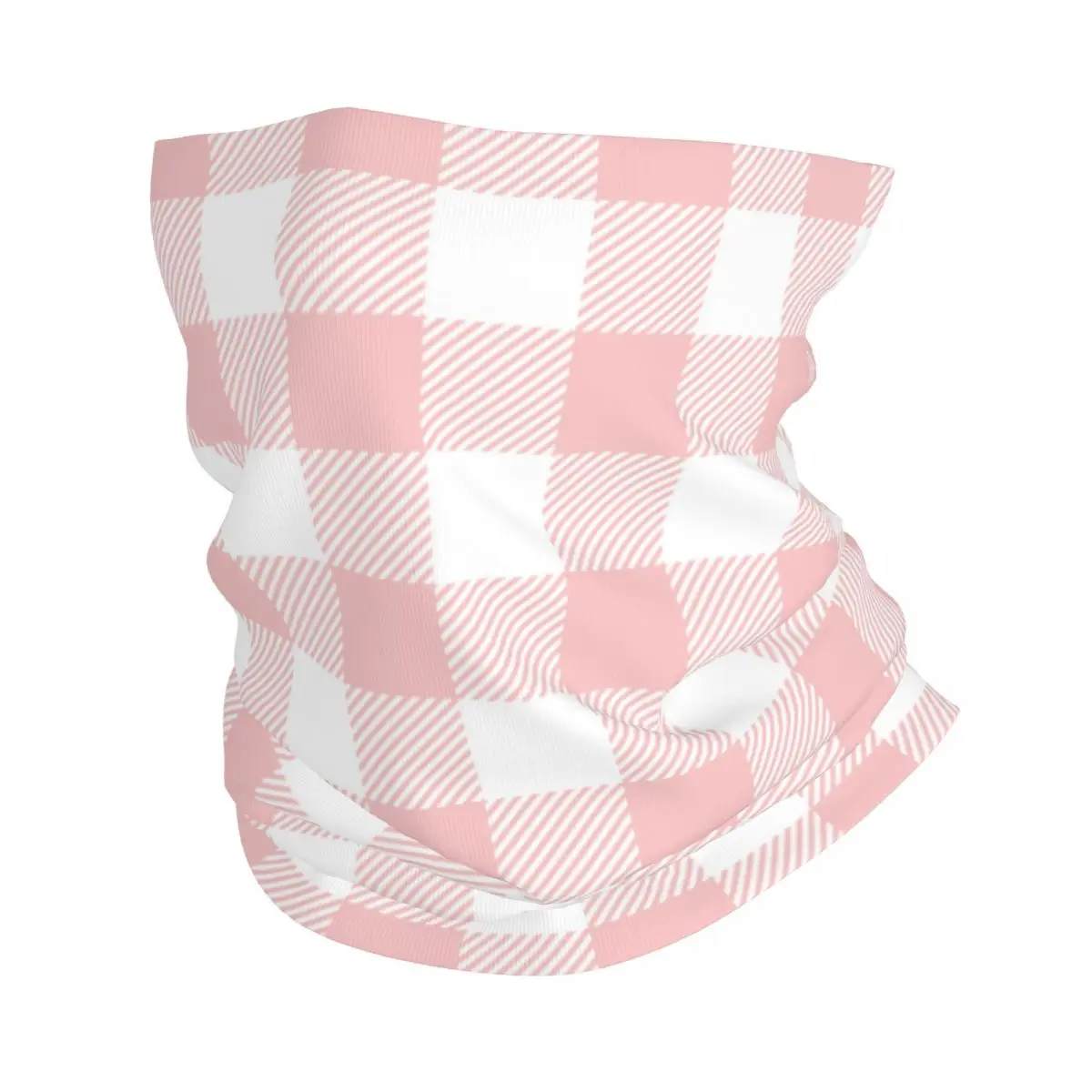 

Pink Gingham Tartan Checked Plaids Women Bandana Neck Cover Check Mask Scarf Multifunctional Fishing Balaclava Breathable