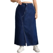 Summer 2022 New Plus Size Women's Long Denim Skirt Vintage High Wasit Jeans Skirt Female Straight Side Split A-line Pencil Skirt
Summer 2022 New Plus Size Women's Long Denim Skirt Vintage High Wasit Jeans Skirt Female Straight Side Split A-line Pencil Skirt