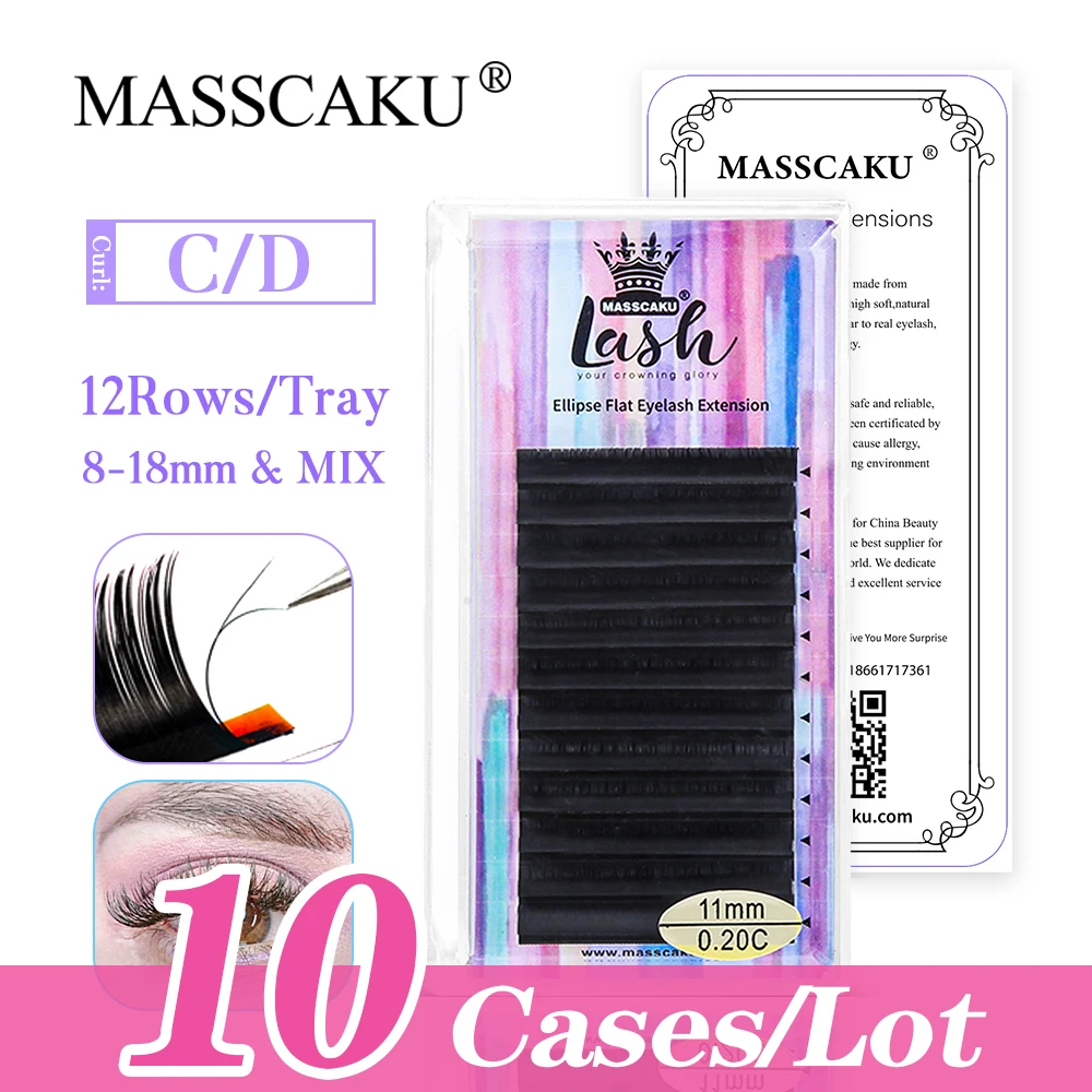 MASSCAKU 10 шт./лот плоские ресницы Ellipse 0,15/0,20/0,25 мм Шелковые Классические Индивидуальные ресницы
MASSCAKU 10 шт./лот плоские ресницы Ellipse 0,15/0,20/0,25 мм Шелковые Классические Индивидуальные ресницы