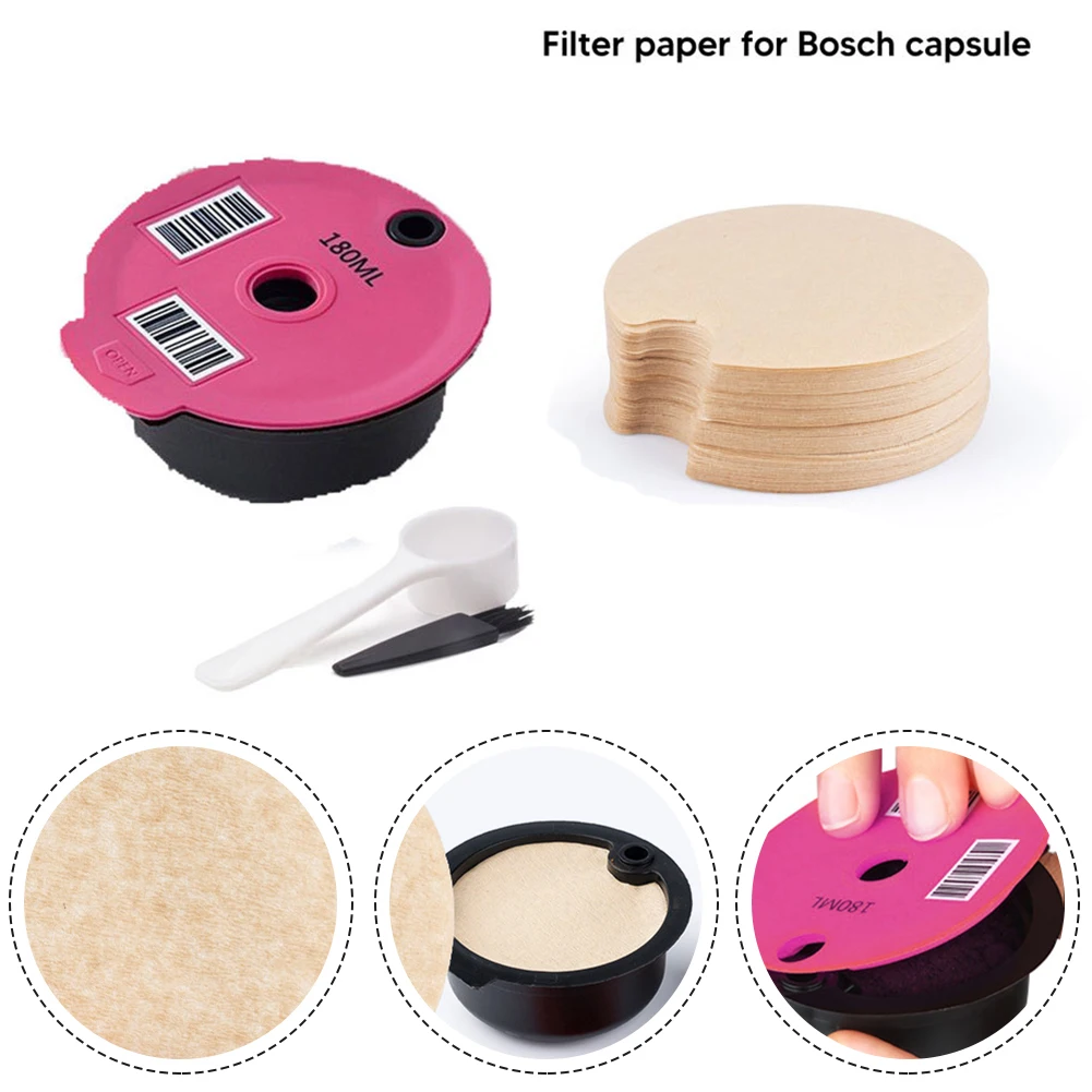 Reusable Coffee Capsules For Bosch Machine Refillable Filter +Filter Paper 180M Durable Kitchen Tool Parts Fittings Replacement
Reusable Coffee Capsules For Bosch Machine Refillable Filter +Filter Paper 180M Durable Kitchen Tool Parts Fittings Replacement