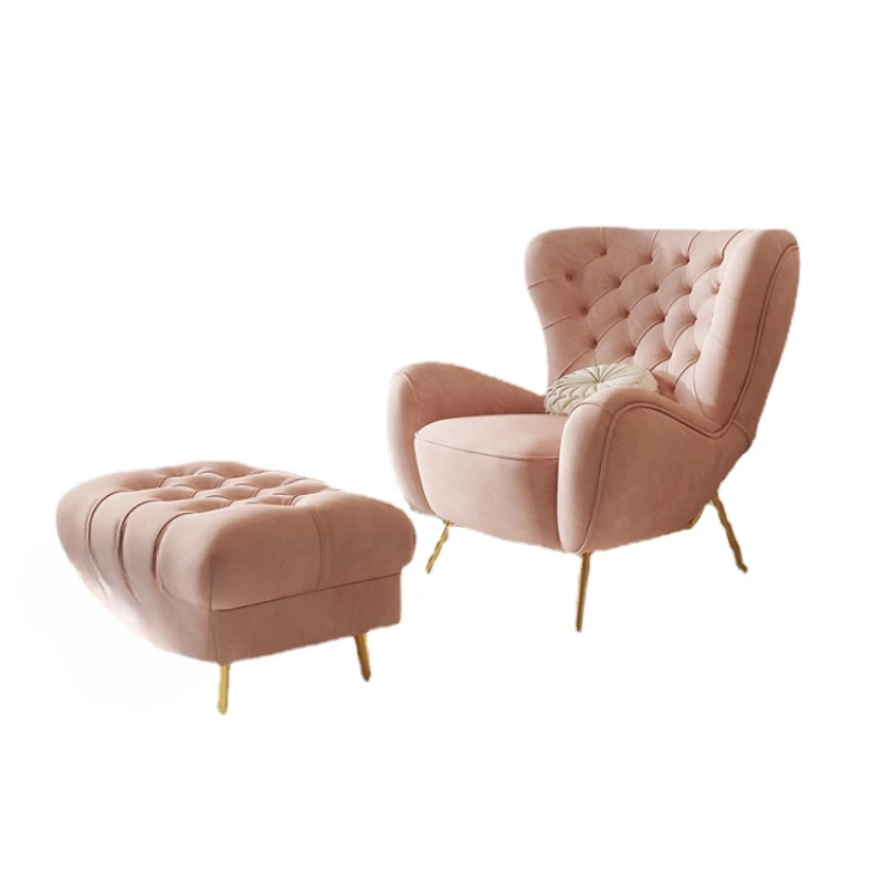 Zk Designer Model Single Sofa Bedroom Pink Fairy Chair Light Luxury Pull Buckle Leisure High Back Chair
Zk Designer Model Single Sofa Bedroom Pink Fairy Chair Light Luxury Pull Buckle Leisure High Back Chair