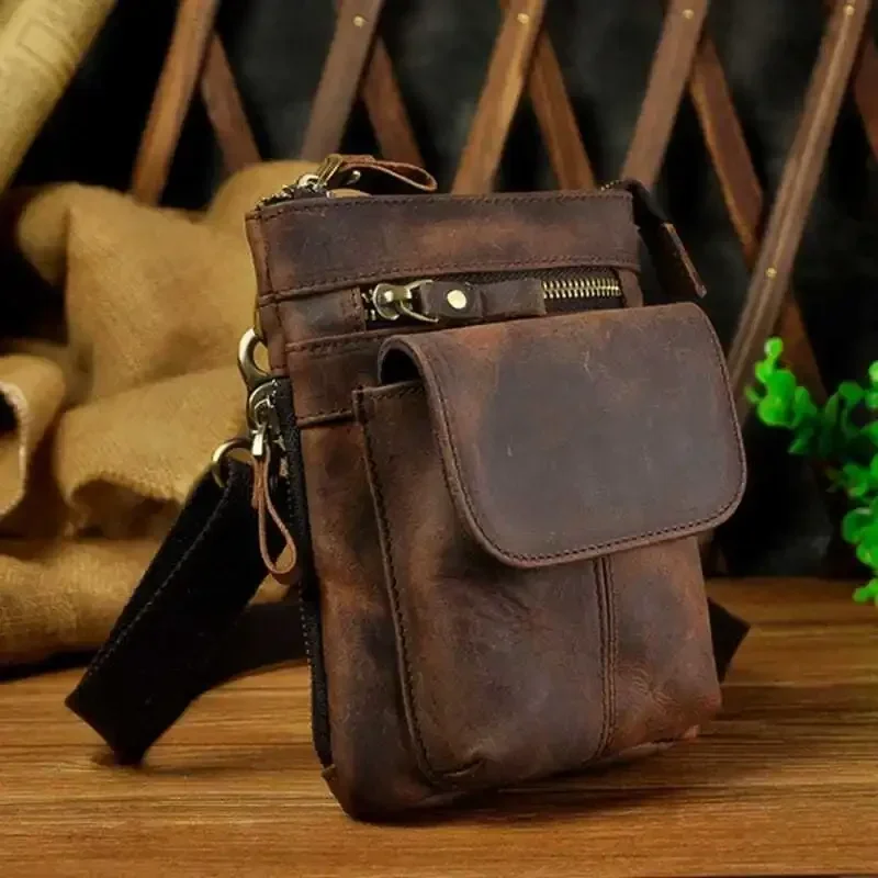 Vintage leather belt work Fanny pack, 7-inch phone bag, cowhide pouch men's belt bag
Vintage leather belt work Fanny pack, 7-inch phone bag, cowhide pouch men's belt bag