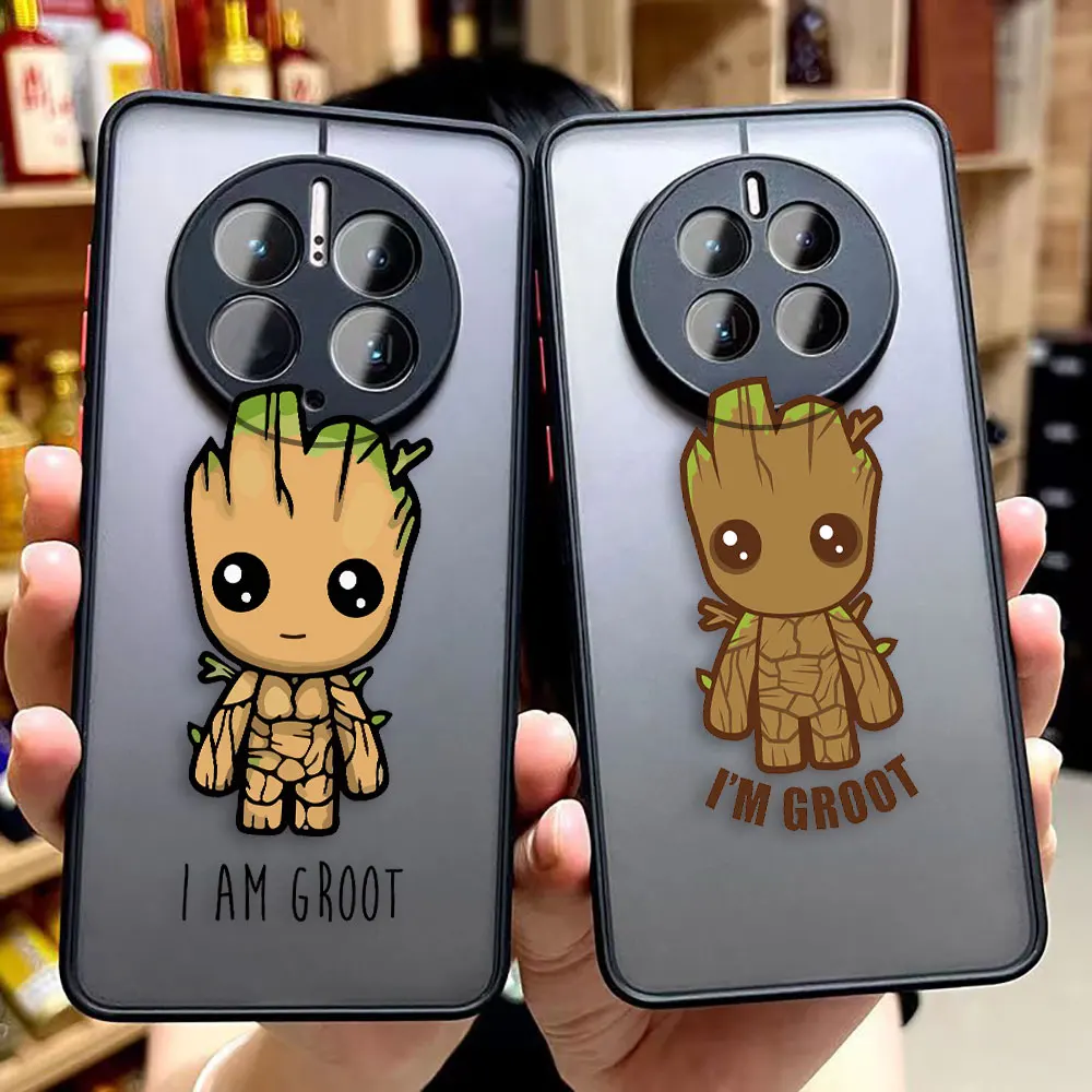 

Matte Case for Huawei Y6P P50 P40 P30 P20 MATE 40 30 20 PRO PLUS Y7P Y8P Y9 Edge Case Funda Coque Capa Shell Marvel Comics Groot