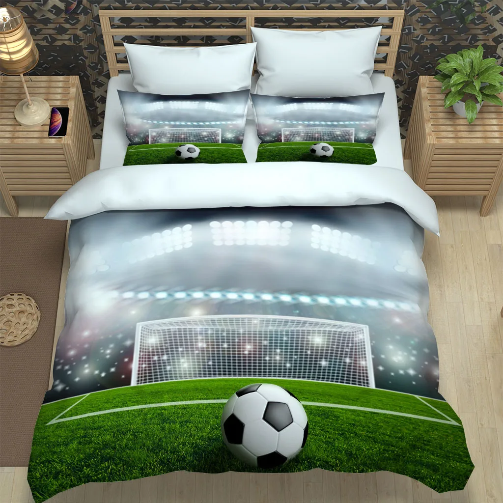 

Bedding Set 3D Sports Football Printing Bedclothes Duvet Cover With Pillowcases Comforter Cover King Queen Twin Home Textiles