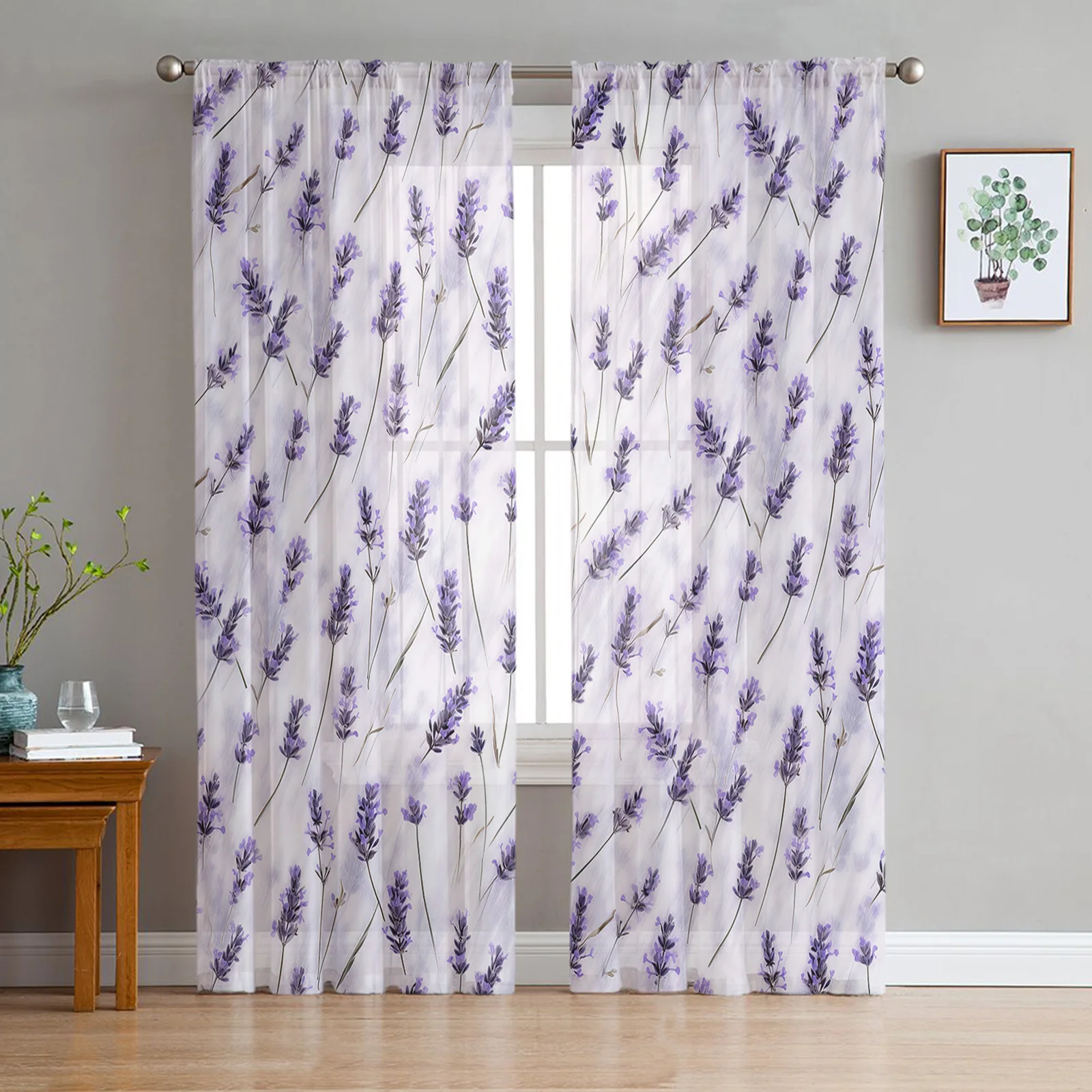 Lavender Flowers Watercolor Sheer Curtains for Living Room Bedroom Tulle Curtain for Kitchen Voile Curtain Blind Panels
Lavender Flowers Watercolor Sheer Curtains for Living Room Bedroom Tulle Curtain for Kitchen Voile Curtain Blind Panels