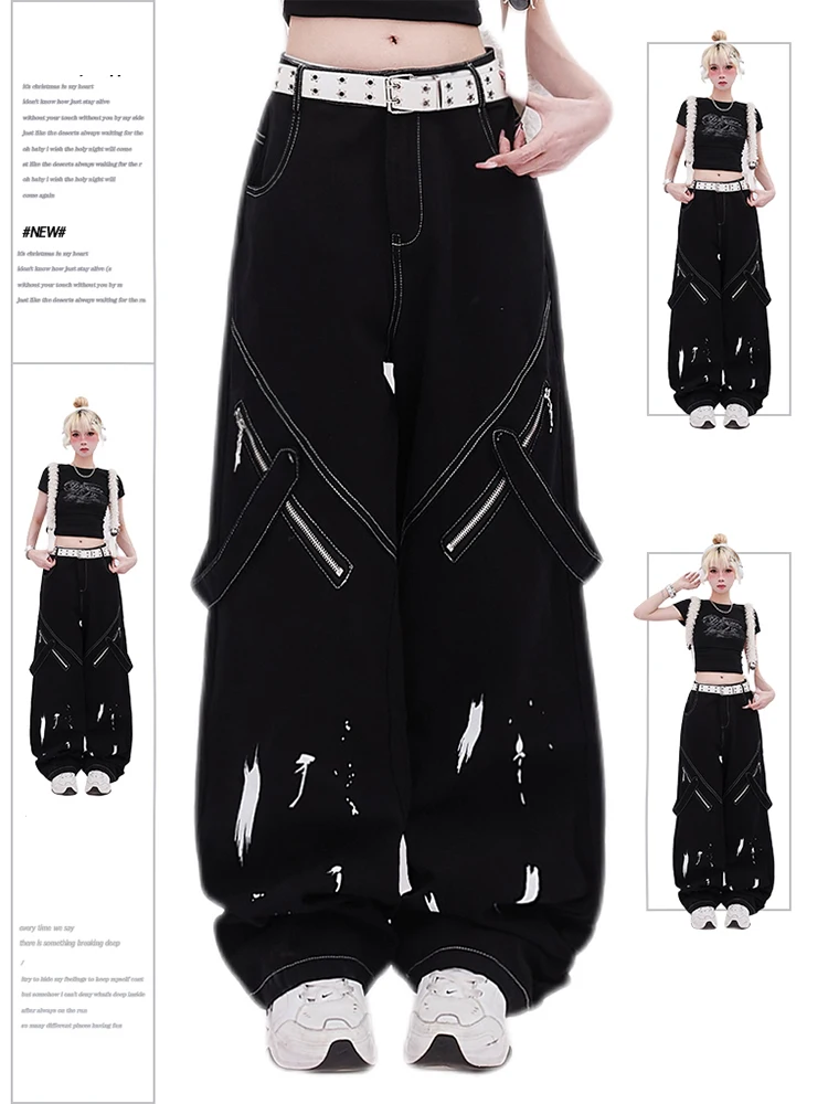 Women Black Goth Baggy Jeans Vintage Cowboy Pants Harajuku Aesthetic Denim Trousers Y2k Trashy Emo Japanese 2000s Style Clothes
Women Black Goth Baggy Jeans Vintage Cowboy Pants Harajuku Aesthetic Denim Trousers Y2k Trashy Emo Japanese 2000s Style Clothes