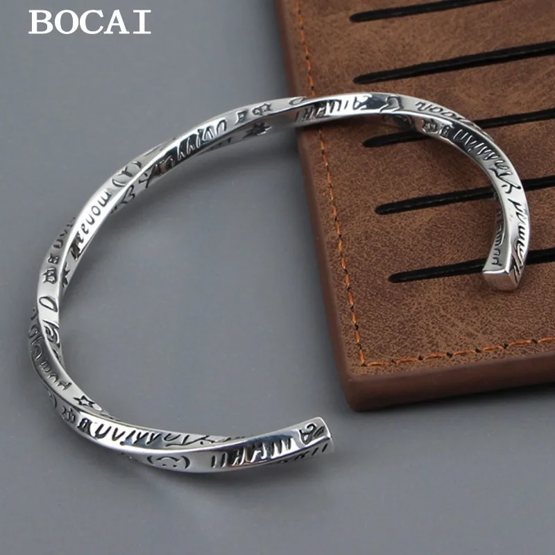 BOCAI New S925 Silver Vintage Court Letters Numbers Graffiti Mobius Ring Open Bracelet Men and Women,Gift
BOCAI New S925 Silver Vintage Court Letters Numbers Graffiti Mobius Ring Open Bracelet Men and Women,Gift