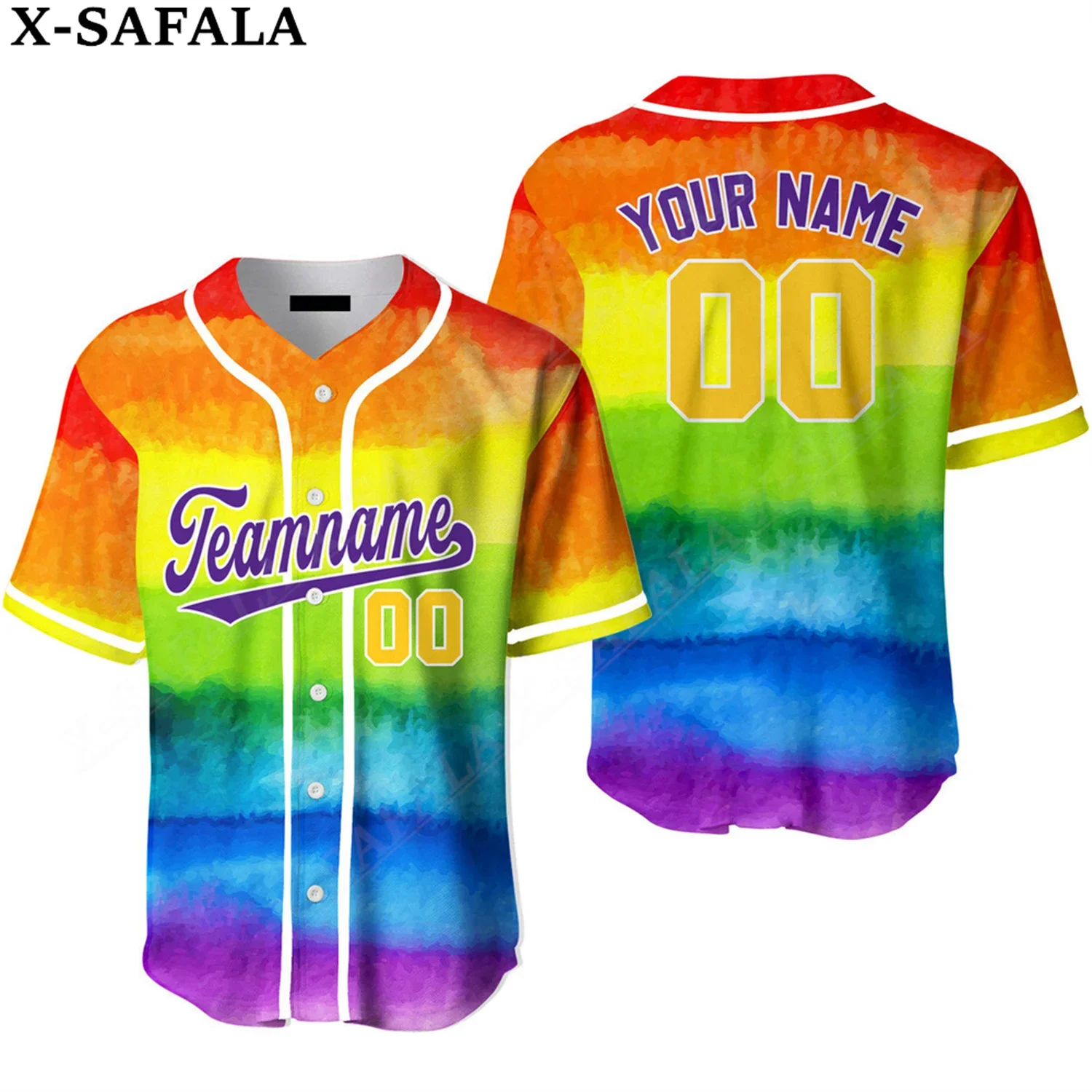 Custom LGBT Rainbow To Be Myself 3D Print Mesh Fiber Baseball Jersey Shirt Top Tee Men Streetwear Short Sleeve Sport-1
Custom LGBT Rainbow To Be Myself 3D Print Mesh Fiber Baseball Jersey Shirt Top Tee Men Streetwear Short Sleeve Sport-1