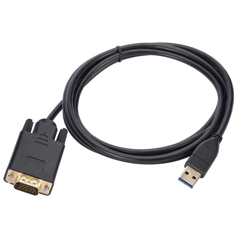 

New 1.8m USB 3.0 To VGA Cable 1080P USB3.0 Male To VGA Male Converter Adapter Cable for Laptop UHD External Video Projector