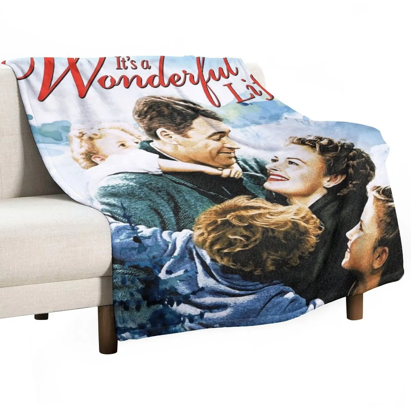 

It's a Wonderful Life scene Throw Blanket Plaid on the sofa blankets and throws Winter bed blankets