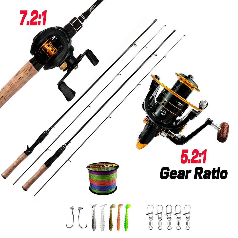 

2 Section Spinning Casting Rod Fishing Rod and Reel Combo 1.68/1.8m 0.5g-8g Slow Action Ultralight Fishing Tackle With Hook Line