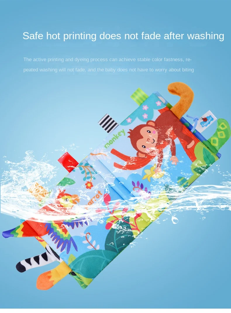 Libro de tela con cola de Animal, libro emergente para morder, iluminación educativa, educación temprana, juguetes cognitivos infantiles de 0 a 3 años Libro de tela con cola de Animal, libro emergente para morder, iluminación educativa, educación temprana, juguetes cognitivos infantiles de 0 a 3 años