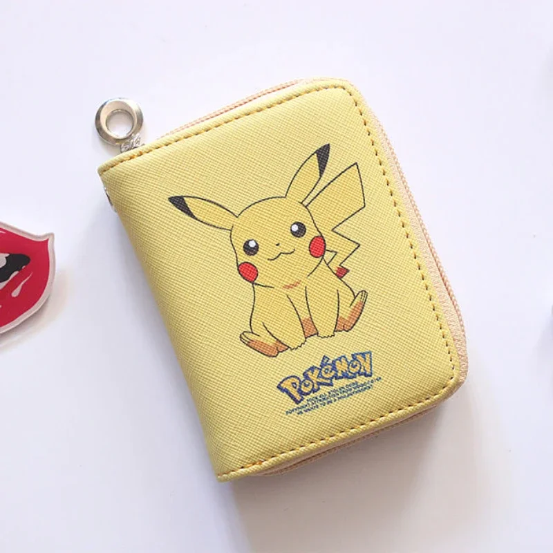 

Pokemon Wallet Cartoon Anime Peripheral Fashion Leather Zipper Cute Pikachu Wallet Children's Birthday Gift Original Portable