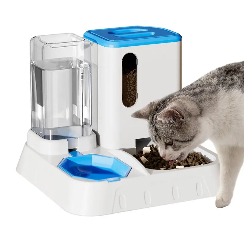

Автоматическая кормушка для кошки 2 в 1 прозрачный диспенсер для еды и водяная кормушка автоматические противоскользящие вместительные товары для кормления домашних животных