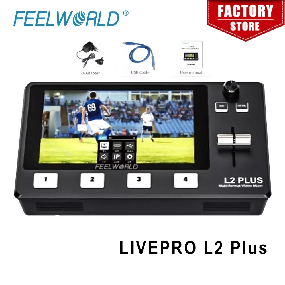 Мультикамера FEELWORLD L2 PLUS, смеситель для жидкокристаллического видео, сенсорный экран 5,5 дюйма, PTZ, управление хромой, USB3.0, живая трансляция
Мультикамера FEELWORLD L2 PLUS, смеситель для жидкокристаллического видео, сенсорный экран 5,5 дюйма, PTZ, управление хромой, USB3.0, живая трансляция