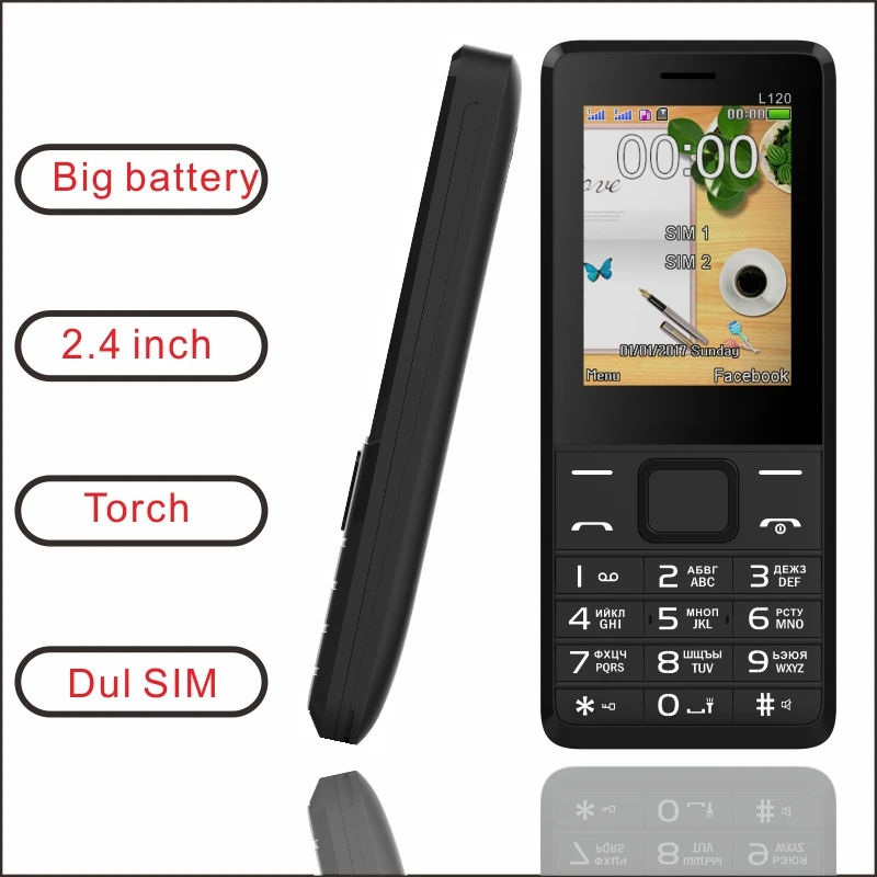 

EAOR 2G 2,4 дюймовый экран, функциональный телефон с двумя SIM-картами, GSM-карта, 3000 мАч, большая батарейка, клавиатура, телефон со стандартной планкой