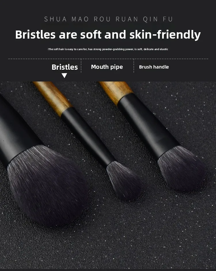8 Pcs Mini Soft Wooden Makeup Brush Set - Powder,Stippling,Eyeshadow,Blush,Highlighter,Contour,Blending Brushes 37 S8a517d5045c34f399e044e815de918f3J
