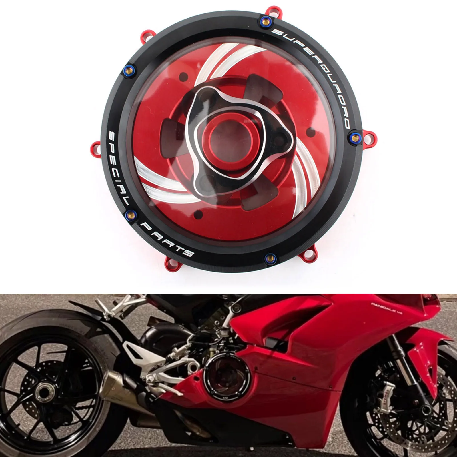 

For Ducati 959 1199 1299 V2 PANIGALE STREETFIGHTER SPECIALE Racing Clear Clutch Cover Spring Retainer