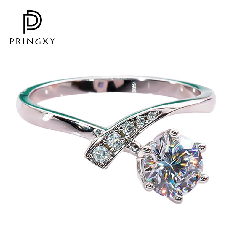 PRINGXY Wedding Ring 1 Carat D Color Moissanite 925 Sterling Silver Platinum Plated Ring for Women Engagement Fine Jewelry Gift
PRINGXY Wedding Ring 1 Carat D Color Moissanite 925 Sterling Silver Platinum Plated Ring for Women Engagement Fine Jewelry Gift