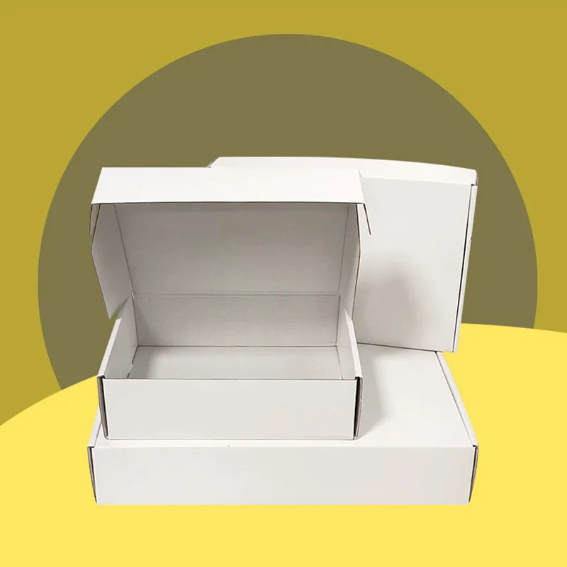 

10Pcs 11 Sizes White Paper Gift Box 3-layer Corrugated Paper Boxes Cardboard Carton Express Packaging Box Mailer