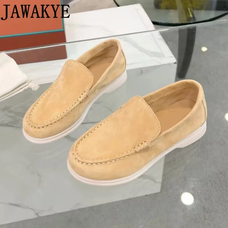 

Real Suede Leather Kid's Loafers Slip-on Lazy Shoes Comfort Moccasins Spring Summer Walk Shoes Outdoor Rubber Sole Mules