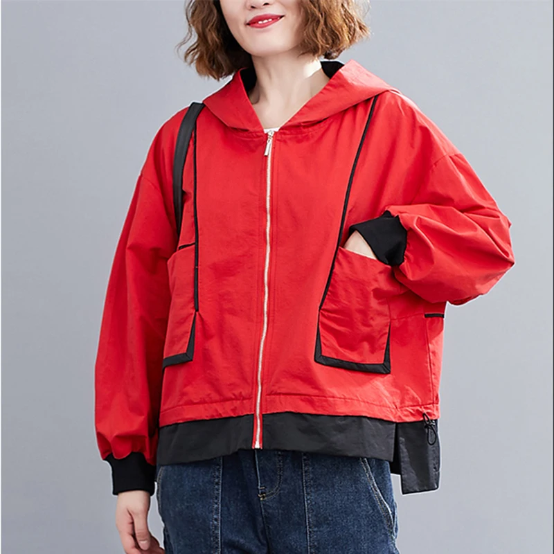 Irregular Stitching Contrast Color Hooded Cardigan Jacket Women's New Spring Autumn 2021 Extra-large Size Loose Female Coat WE98
Irregular Stitching Contrast Color Hooded Cardigan Jacket Women's New Spring Autumn 2021 Extra-large Size Loose Female Coat WE98