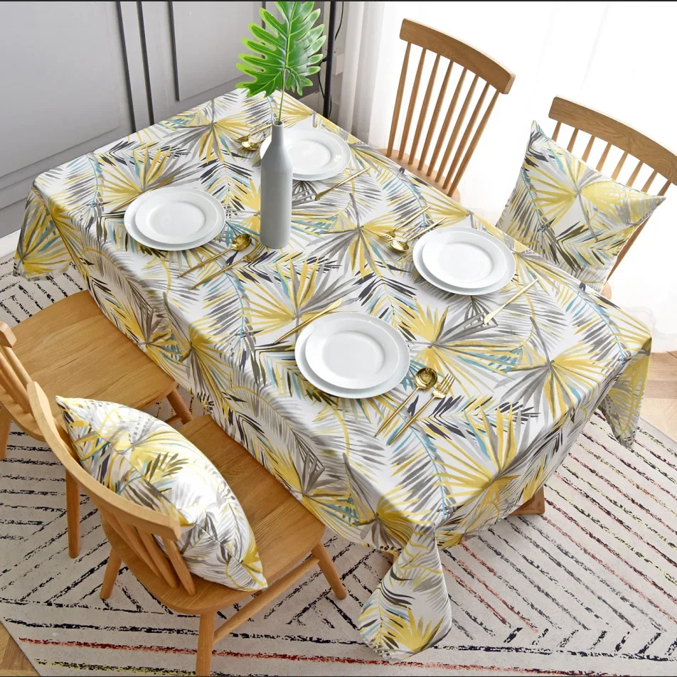 

Mantel Mesa liście wzór stół w jadalni dekoracja ochrona przed kurzem na stół mata wodoodporny obrus koc piknikowy