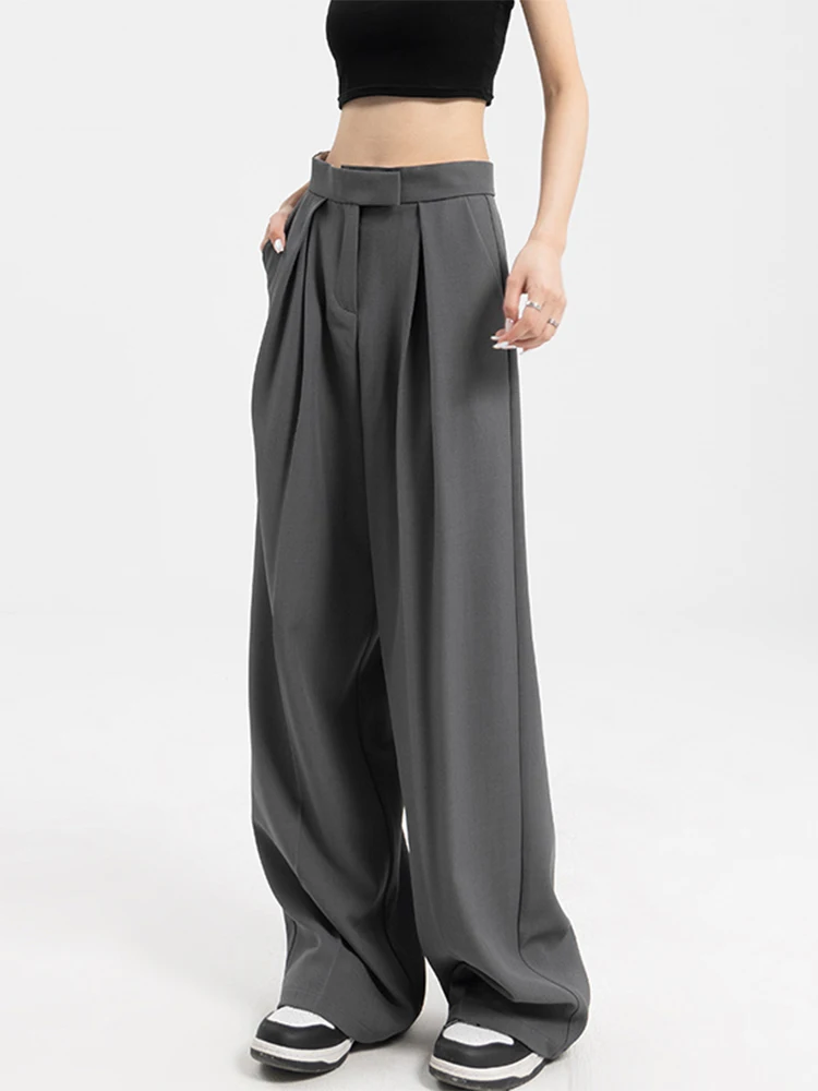 2023 Summer High Waist Loose Grey Wide Leg Women Pants Female Floor-Length Baggy Office Ladies Suits Pants Vintage Long Trouser
2023 Summer High Waist Loose Grey Wide Leg Women Pants Female Floor-Length Baggy Office Ladies Suits Pants Vintage Long Trouser