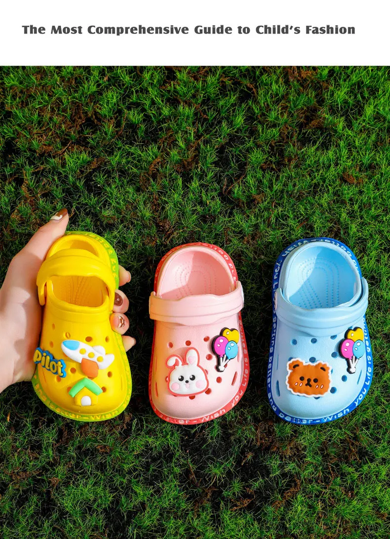 EVA Summer Kids Sandals Hole Children's Shoes Slippers Anti-Skid Cartoon DIY Design Hole Baby Shoes Sandy Beach For Boys Girls EVA Summer Kids Sandals Hole Children's Shoes Slippers Anti-Skid Cartoon DIY Design Hole Baby Shoes Sandy Beach For Boys Girls