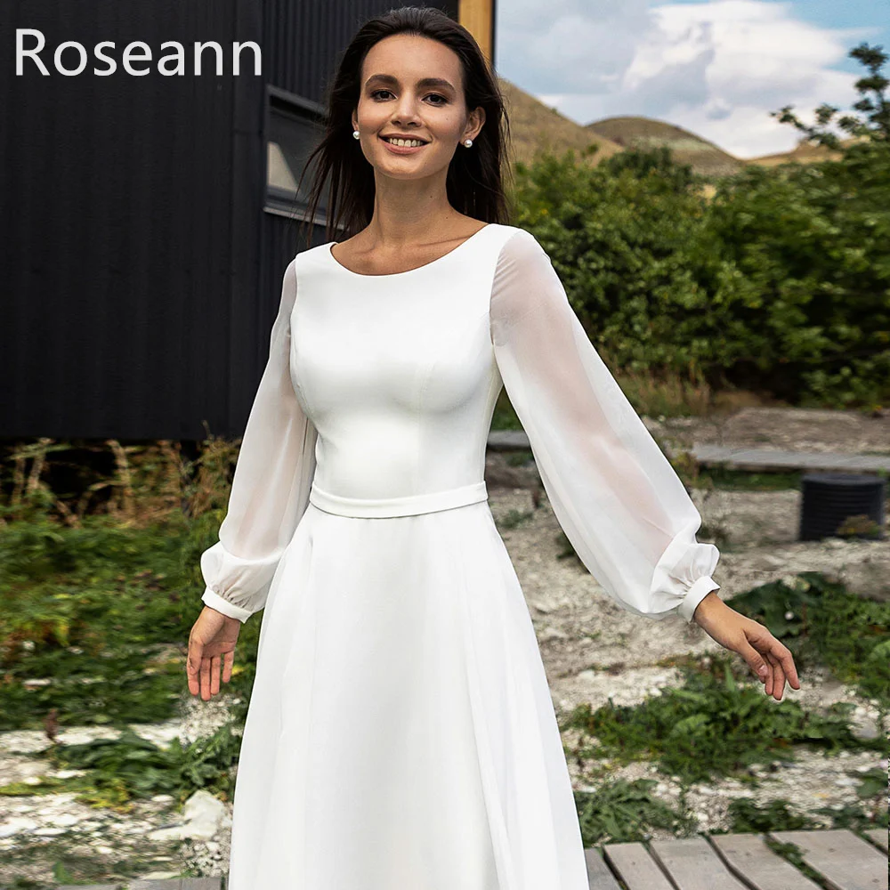 Muslim High Quality Ivory A-line Wedding Dresses Belt 2023 New Design O-Neck Satin Bride Gown Floor Length robe de mariée
Muslim High Quality Ivory A-line Wedding Dresses Belt 2023 New Design O-Neck Satin Bride Gown Floor Length robe de mariée