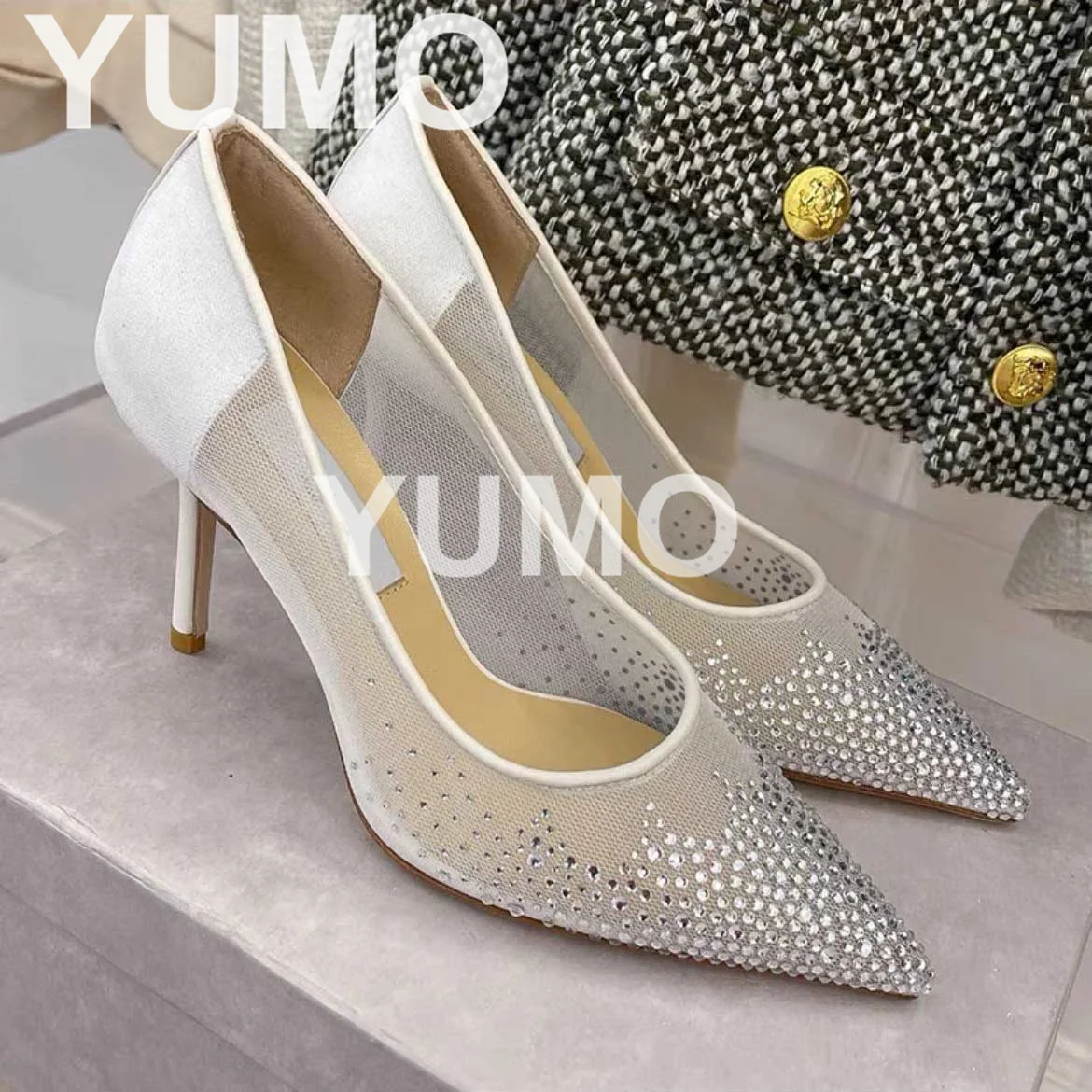 2023 Designer Women Pointy Toe Pumps Fashion Spring Summer Mesh Pumps Thin High Heels Ladies Dress Party Wedding Sweet Shoes
2023 Designer Women Pointy Toe Pumps Fashion Spring Summer Mesh Pumps Thin High Heels Ladies Dress Party Wedding Sweet Shoes