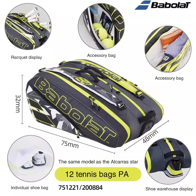 Сумка для тенниса Babolat Рафа, рюкзак для тенниса Надаль Рафа 12, сумка для тенниса, вместительная для взрослых
Сумка для тенниса Babolat Рафа, рюкзак для тенниса Надаль Рафа 12, сумка для тенниса, вместительная для взрослых